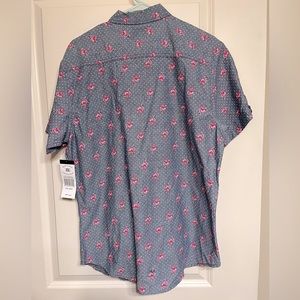 Flamingo and Polka Dot Button on Down